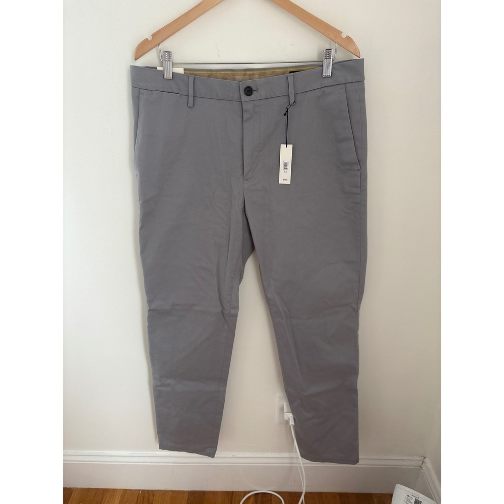 NWT Banana Republic Mens Fulton Skinny Fit Chino Pants Grey 35x32